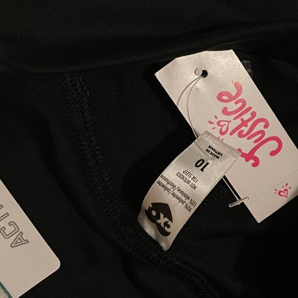 Justice, Size 10, Black Leggings with velvet trim, NEW! - Picture 5 of 10
